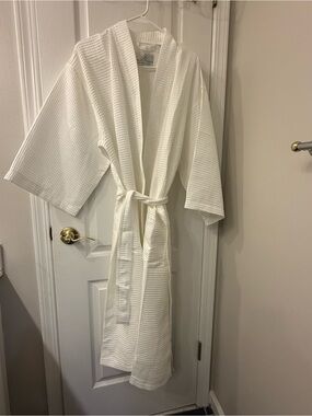 Boca Terry White Waffle Kimono Bath Robe One Size